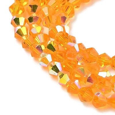 Electroplate Transparent Glass Beads Strands EGLA-K015-18K-1