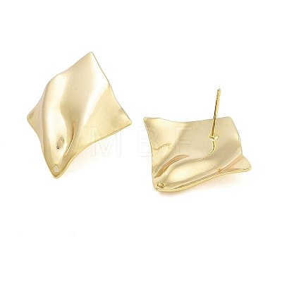 Brass Stud Earrings Findings EJEW-B063-02G-01-1