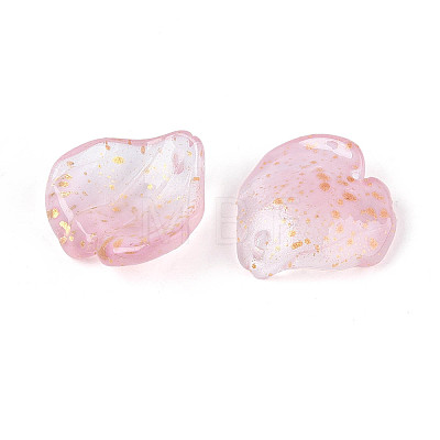 Transparent Glass Petal Pendants GLAA-T030-05-B-1
