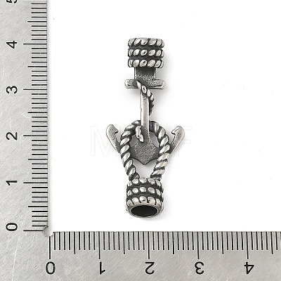 304 Stainless Steel Anchor Connector Charms STAS-Z147-06AS-1