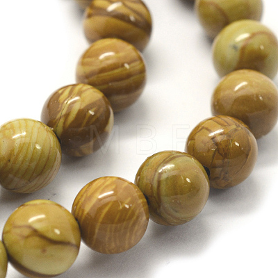 Natural Wood Lace Stone Wooden Jasper Round Bead Strands G-J276-06-12mm-1