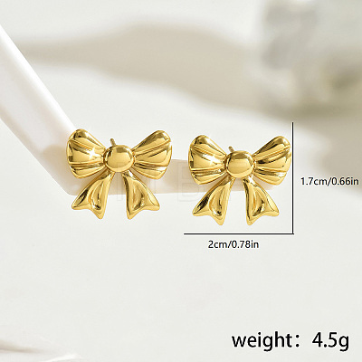 Stainless Steel Bowknot Stud Earrings for Women AV6319-1