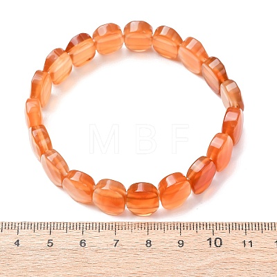 Dyed & Heated Natural Carnelian Faceted Beaded Stretch Bracelets for Women BJEW-K251-07P-1