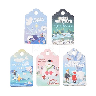 50Pcs Christmas Theme Paper Printed Gift Tags CDIS-H007-08-1