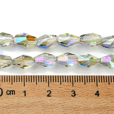 Transparent Electroplate Glass Beads Strands GLAA-K064-03B-HR01-1