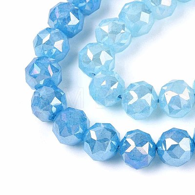 Anti-Tarnish Electroplate Glass Beads Strands GLAA-N064-10mm-03-1