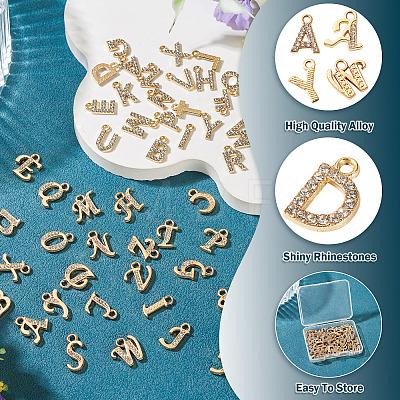 52Pcs 52 Styles Alloy Rhinestone Charms FIND-TA0010-78-1