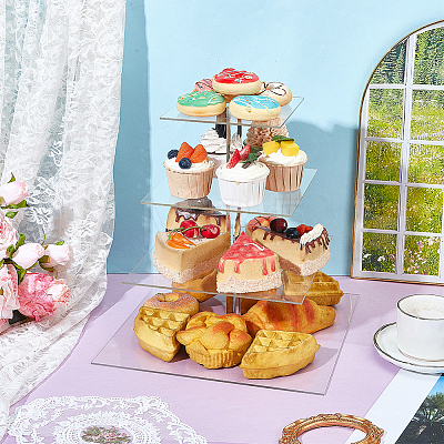 4-Tier Acrylic Dessert Display Risers ODIS-WH0079-093-1