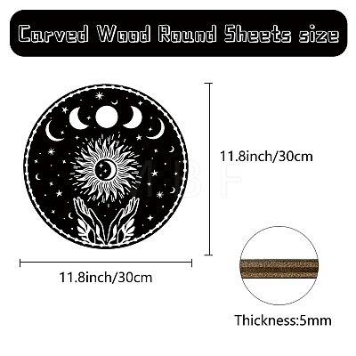Printed Wood Round Sheets AJEW-WH0334-008-1