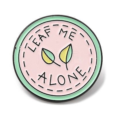 Word Leaf Me Alone Enamel Pin JEWB-H010-04EB-09-1