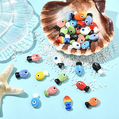 Marine Animal Handmade Porcelain Beads PORC-CJZ0001-01B-1