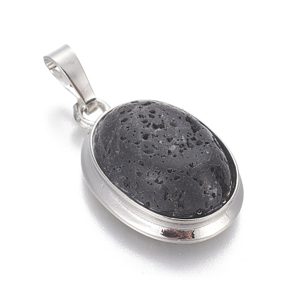 Natural Lava Rock Pendants G-L512-D12-1