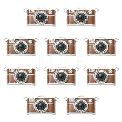 10Pcs Alloy Enamel with Crystal Rhinestone Pendants ENAM-CJ0007-59-1