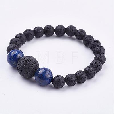 Natural Gemstone Stretch Bracelets BJEW-JB03159-1