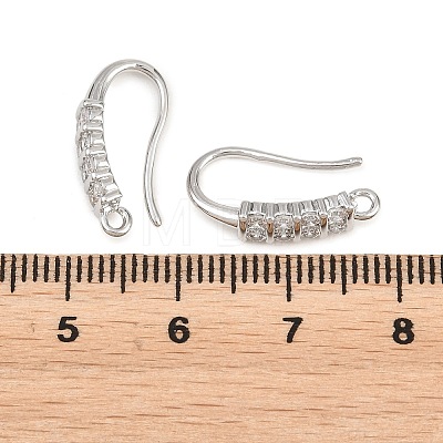 Brass Rhinestone Earring Hooks KK-C261-01D-P-1