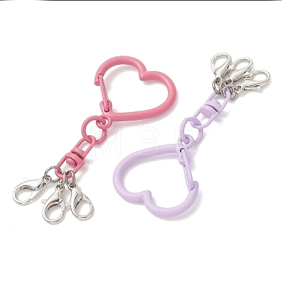 Alloy Heart Shape Keychain Clasps X-HJEW-JM04790-1