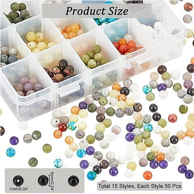  750Pcs 15 Styles Natural & Synthetic Gemstone Beads G-NB0003-89-1