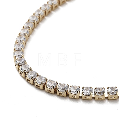 Brass Micro Pave Clear Cubic Zirconia Tennis Bracelet BJEW-G690-03G-1