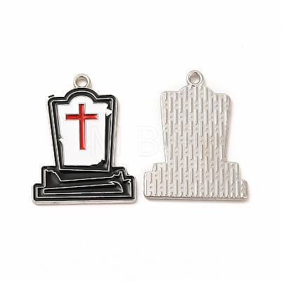 Halloween Theme Rack Plating Spray Painted Alloy Enamel Pendants FIND-G054-13P-01-1