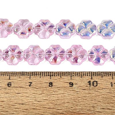 Baking Paint Electroplate Transparent Glass Beads Strands EGLA-Q136-04A-04-1