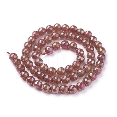 Electroplate Natural Carnelian Beads Strands G-P430-10-B-1