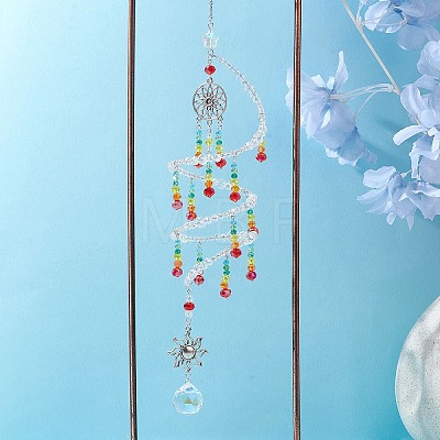 Glass Beaded Pendant Decoration HJEW-TA00233-1