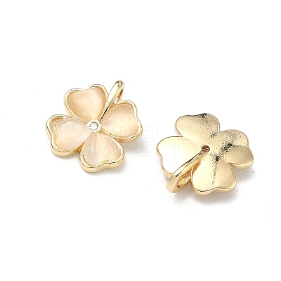 Brass Micro Pave Cubic Zirconia Pendants KK-G557-28KCG-02-1