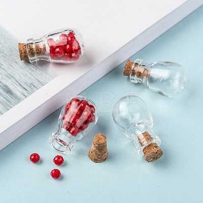 Oval Glass Bottle for Bead Containers X1-AJEW-R045-09-1