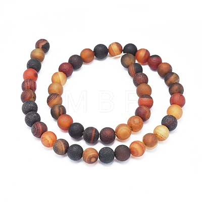 Natural Agate Beads Strands G-D0005-31-8mm-1