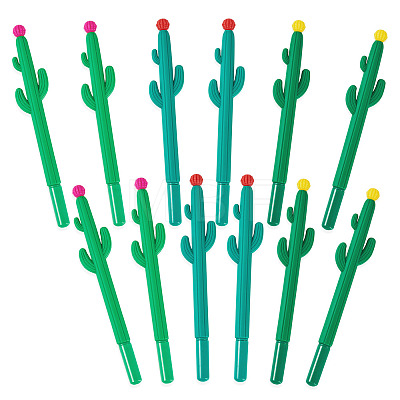 15Pcs 3 Colors Cactus Rubber Gel Pen AJEW-TA0002-67-1