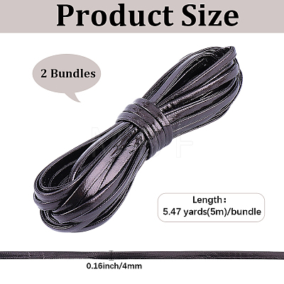 2 Bundles Flat PU Leather Braided Cord OCOR-CL0001-18B-1