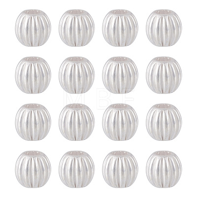 20Pcs 925 Sterling Silver Corrugated Round Spacer Beads STER-TA0001-32-1