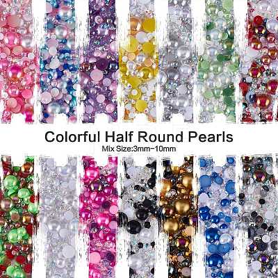 60g Resin patch multi size mixed pearl patch DIY jewelry accessories(2 bags) JX586E-1