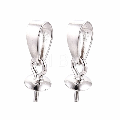 Anti-Tarnish Rhodium Plated 925 Sterling Silver Snap on Bails STER-N016-21P-1