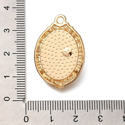 Rack Plating Alloy Enamel Pendants ENAM-S021-07G-B-1