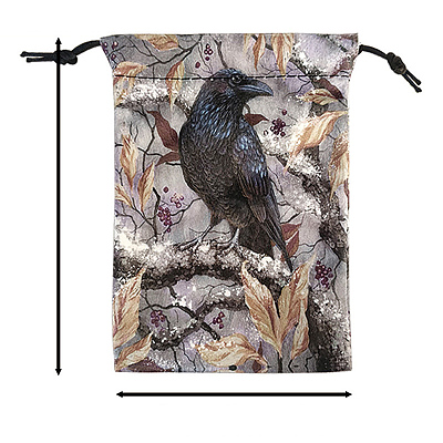 Crow Pattern Velvet Jewelry Storage Drawstring Pouches PW-WG21DBF-01-1