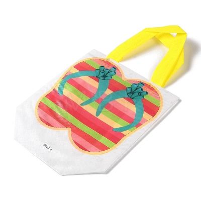 Summer Beach Theme Printed Flip Flops Non-Woven Reusable Folding Gift Bags with Handle ABAG-F009-E02-1
