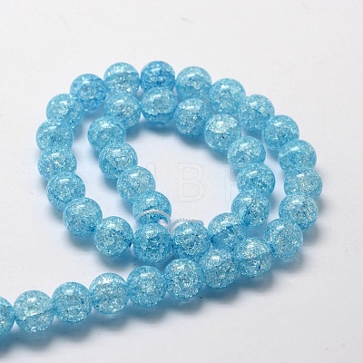 Crackle Glass Round Beads Strands CCG-E001-12mm-01-1