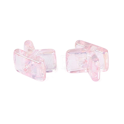 UV Plating Transparent Acrylic European Beads OACR-M027-02K-01-1