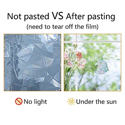 Gorgecraft Waterproof PVC Colored Laser Stained Window Film Adhesive Stickers DIY-WH0256-037-1
