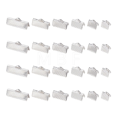 120Pcs 6 Styles Iron Ribbon Crimp Ends IFIN-YW0003-22-1