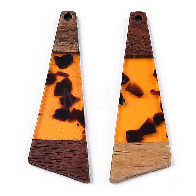 Transparent Resin & Walnut Wood Big Pendants RESI-TAC0017-71-B01-1