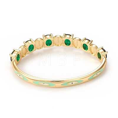 Rack Plating Virgin Mary Brass Bangles with Micro Pave Cubic Zirconia BJEW-E071-03G-1