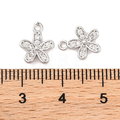 Brass Micro Pave Clear Cubic Zirconia Pendants KK-S389-12P-1