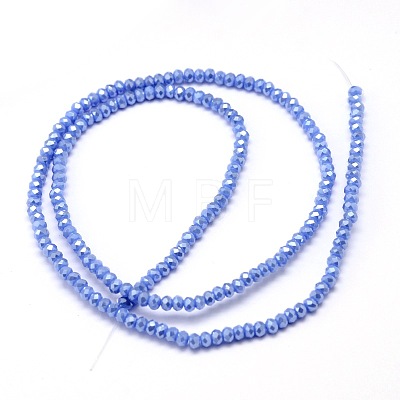 Faceted Rondelle Full Rainbow Plated Electroplate Glass Beads Strands EGLA-M004-2mm-M-1
