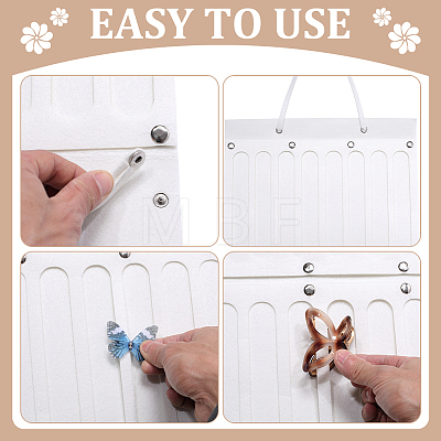 2Pcs 2 Styles Felt Large Capacity Hair Clips Storage Hangers AJEW-ME0003-34B-1