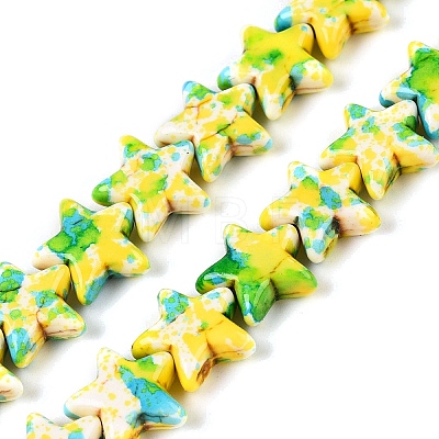 Spray Painted Synthetic Turquoise Beads Strands UNKW-T001-11C-1