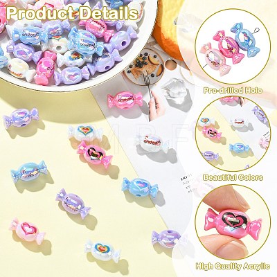 40Pcs UV Plating Opaque Acrylic Beads PACR-CJ0001-51-1