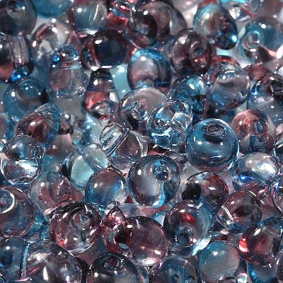 Transparent Baking Paint Glass Seed Beads SEED-P006-02B-07-1