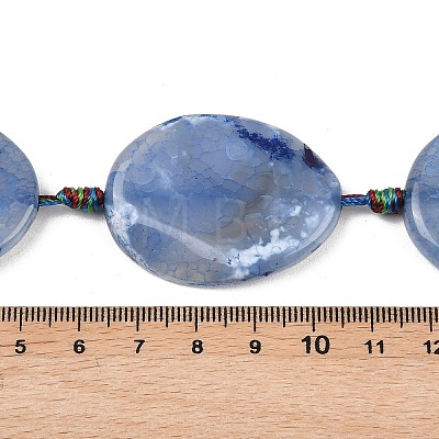 Natural Fire Crackle Agate Beads Strands G-P605-L03-01G-1
